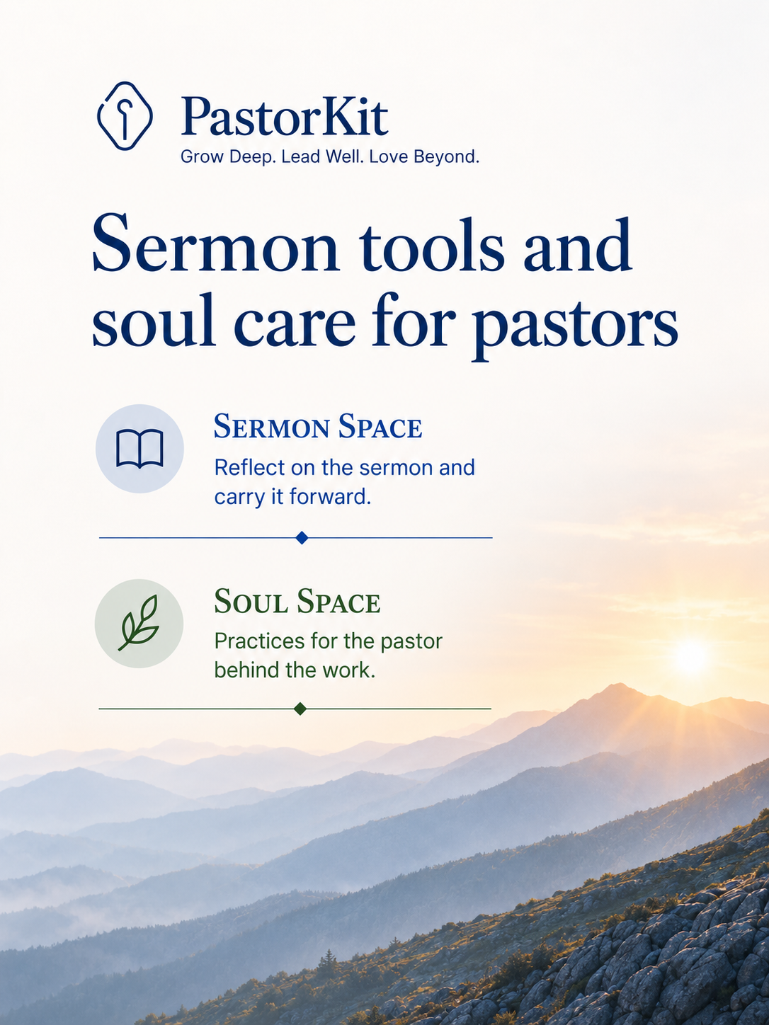 PastorKit promotional artwork for Sermon Space and Soul Space